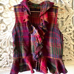 Ralph Lauren Madras Plaid Sleeveless Top
